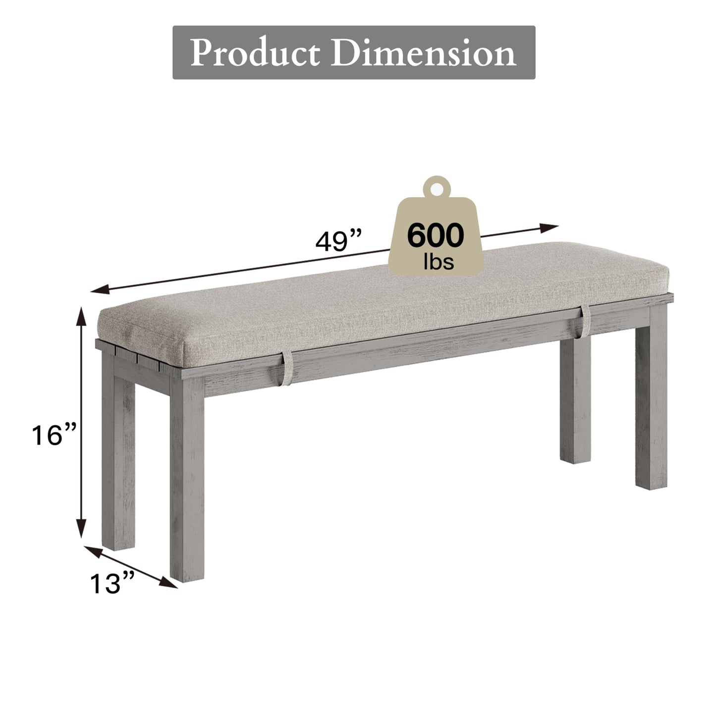May in Color Aluminium Bench, Grey