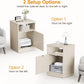 Royalcraft Nightstand with Storage Shelf and Door, Faux two-drawer Design Side Table , Modern Night Stand for Bedroom Dorm, Wood End Table for Living Room Small Spaces