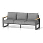 CozyHome Aluminum Outdoor Couch, All-Weather Metal Patio 3-seat Sofa with Soft Thick Cushions, Patio Sofa Couch for Porch Backyard Garden, Grey