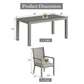 May in Color Aluminum 5 Pieces Patio Dining Sets, Outdoor Dining Table with 4 Chairs, Outdoor Patio Dining Furniture Set with Removable Cushion for Lawn, Garden, Backyard, Gray