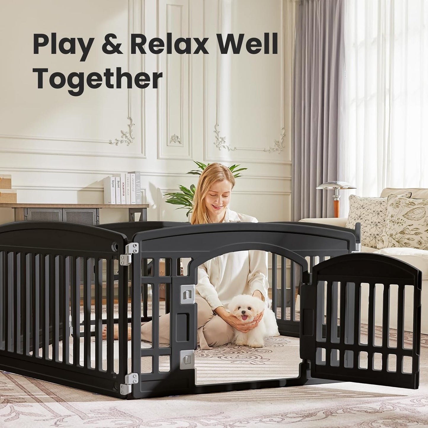 Dog Playpen Safe & Secure Indoor/Outdoor Pet Fence