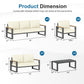CozyHome Aluminum Patio Furniture, 7-Seats Metal Outdoor Furniture Set with Coffee Table, Modern Patio Sofa Sets Outdoor Conversation Set for Pool Garden Porch Backyard, Beige