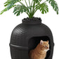 Hidden Litter Box with Faux Plant