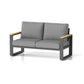 May in Color Aluminum Outdoor Loveseat, All-Weather Metal Patio Furniture Sofa, Patio Sofa Chair for Porch Backyard Garden, Grey