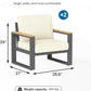 May in Color Aluminum Outdoor Armchair, 2 Pieces All-Weather Metal Patio Single Sofa, Patio Conversation Set for Porch Backyard Garden, Beige