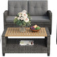 Royalcraft 4-Piece Wicker Patio Conversation Sets with Coffee Table, All Weather Patio Furniture Set with High Backrest, Outdoor Sectional Sofa Couch for Porch Balcony Backyard Deck, Grey