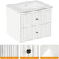 Royalcraft 24'' Bathroom Vanity with Sink, Floating Bathroom Vanity Sink Cabinet with 2 Fluted Drawers, Wall Mounted Bathroom Storage Cabinet with Sink Combo Set, White