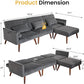 RoyalCraft Sleeper Sectional Sofa Bed£¬ L-Shaped Convertible Sofa with Reclining Backrest and Movable Ottoman£¬ Modern Velvet Fabric Couch for Living Room, Apartment