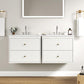Royalcraft 24'' Bathroom Vanity with Sink, Floating Bathroom Vanity Sink Cabinet with 2 Fluted Drawers, Wall Mounted Bathroom Storage Cabinet with Sink Combo Set, White