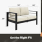 May in Color Outdoor Loveseat Aluminum Patio Furniture Sofa, All-Weather Metal Outdoor Couch with Cushions,Beige