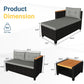RoyalCraft 3-Piece Outdoor Patio Furniture Set, PE Wicker L-Shaped Sectional with Storage Table and Cushions, Small Rattan Conversation Set for Balcony Garden Deck