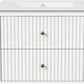 Royalcraft 24'' Bathroom Vanity with Sink, Floating Bathroom Vanity Sink Cabinet with 2 Fluted Drawers, Wall Mounted Bathroom Storage Cabinet with Sink Combo Set, White