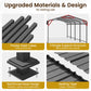 CozyHome 12x20 FT Metal Carport, Heavy Duty Canopy with Updated Roof & Enhanced Base, Multi-Use Carport Garage for Car, Truck, Boat, Tractors, Party, Grey