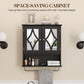 RoyalCraft Bathroom Medicine Cabinet with Mirror, Vanity Wall Mounted Storage Cabinet with Adjustable Shelves and Towel Bar, Hanging Wall Cabinet for Bathroom, Laundry, Living Room, Black