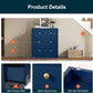 Royalcraft 3-Drawer Nightstand, Spacious Bedside Table with Gold Round Knobs, Modern Wooden End Table, Accent Chest of Drawers for Bedroom, Living Room, Hallway, or Closet