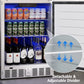 Sunvivi Outdoor & Indoor Beverage Refrigerator, 24 Inch Stainless Steel Under Counter Drink Fridge, Silver Weatherproof Can Cooler Wine Chiller with Lock for Kitchen, Office, Patio, Bar, Home