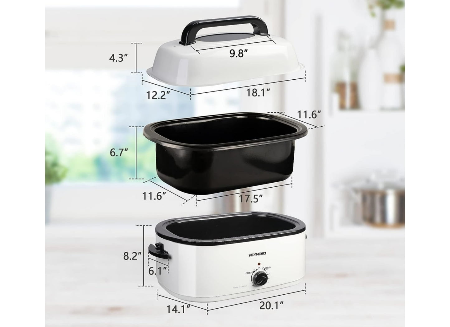 Cozy Home 1450W 26qt Stainless Steel Electric Roaster Oven