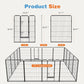 Dog Playpen Indoor Fence Height Metal Exercise Pen with Door