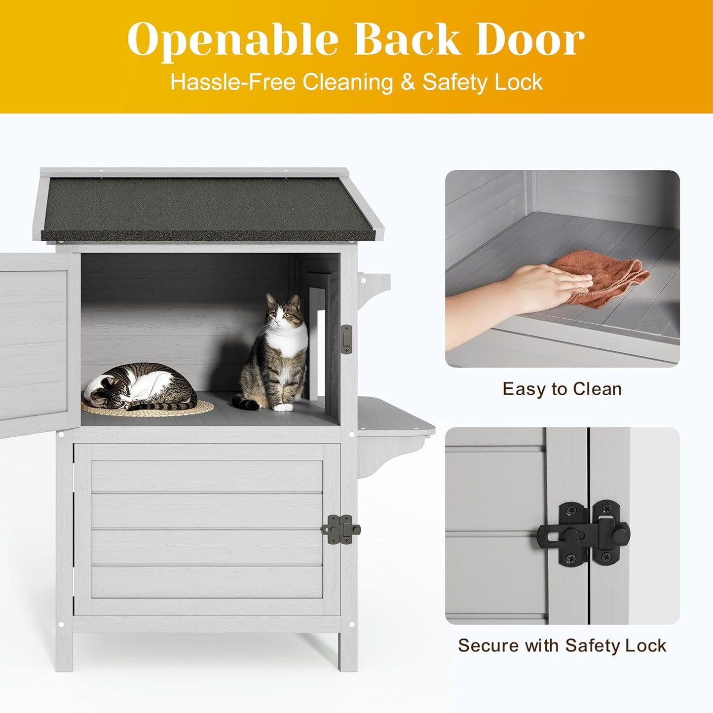Keygarzone Outdoor Cat House for Multiple-Cats