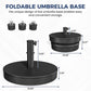 Outdoor Umbrella Base, Foldable Weighted Patio Umbrella Stands, Umbrella Base Suitable with 1.26''-1.89'' Pole Sizes, Heavy Duty Base for Holding Water, Sand, Gravel, HDPE Rust-Proof Base for Patio