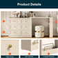 Royalcraft 6-Drawer Extendable Corner Vanity Table and Dresser Combo with 3 Side Shelves, Makeup Vanity Desk, Wood Dressing Table for Bedroom, Dressing Room