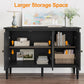 RoyalCraft Storage Cabinet with 3 Doors, Mid-Century Sideboard Cabinet with Adjustable Shelves, Wood Buffet Cabinet with Turned Legs, Accent Cabinet for Entryway, Living Room, Dining Room