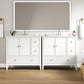 Royalcraft 36'' Bathroom Vanity with Sink, Modern Bathroom Vanity Sink Cabinet with Doors and Fluted Drawers, Free Standing Bathroom Storage Cabinet with Sink Combo Set, White