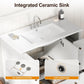 Royalcraft 36'' Bathroom Vanity with Sink, Modern Bathroom Vanity Sink Cabinet with Doors and Fluted Drawers, Free Standing Bathroom Storage Cabinet with Sink Combo Set, White