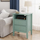 May in Color Fluted Nightstand with 2 Drawers, Modern Wooden Sofa Table with Storage for Small Spaces, Tall End Table for Bedroom
