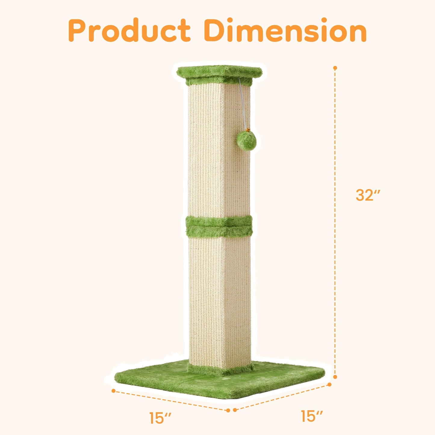 Keygarzone 32-inch Cat Scratching Post