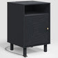 Royalcraft Nightstand with 1 Door, Modern Side Table with Charging Station,  Accent End Table with Solid Wood Legs, Bedside Table for Living Room, Bedroom, Entryway