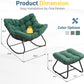 RoyalCraft Patio Rocking Chair with Ottoman and Cushions, Patio Wicker Egg Chair for Outdoor & Indoor, Oversized Papasan Chair, Outdoor Lounge Recliner Chair for Garden, Porch
