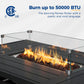 CozyHome Aluminum Outdoor Patio Furniture Set, 7 Seats Modern Patio Sectional Sofa Conversation Set, Outdoor Seating Set with Fire Pit Table for Deck Garden Backyard, Beige