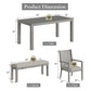 May in Color Aluminum 6 Pieces Patio Dining Sets, Outdoor Dining Table with 4 Chairs and Bench, Outdoor Patio Dining Furniture Set with Removable Cushion for Lawn, Garden, Backyard, Gray