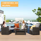 Superjoe 4 Piece Outdoor Patio Furniture Set Rattan Sectional Conversation Set, 4 Cushioned Seats, Gray, 4