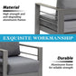 Superjoe 5 Pcs Outdoor Aluminum Furniture Set 7 Seats Patio Sectional Chat Sofa Set Metal Conversation Sofa with 5 Inch Cushion and Coffee Table for Balcony, Garden, Dark Grey