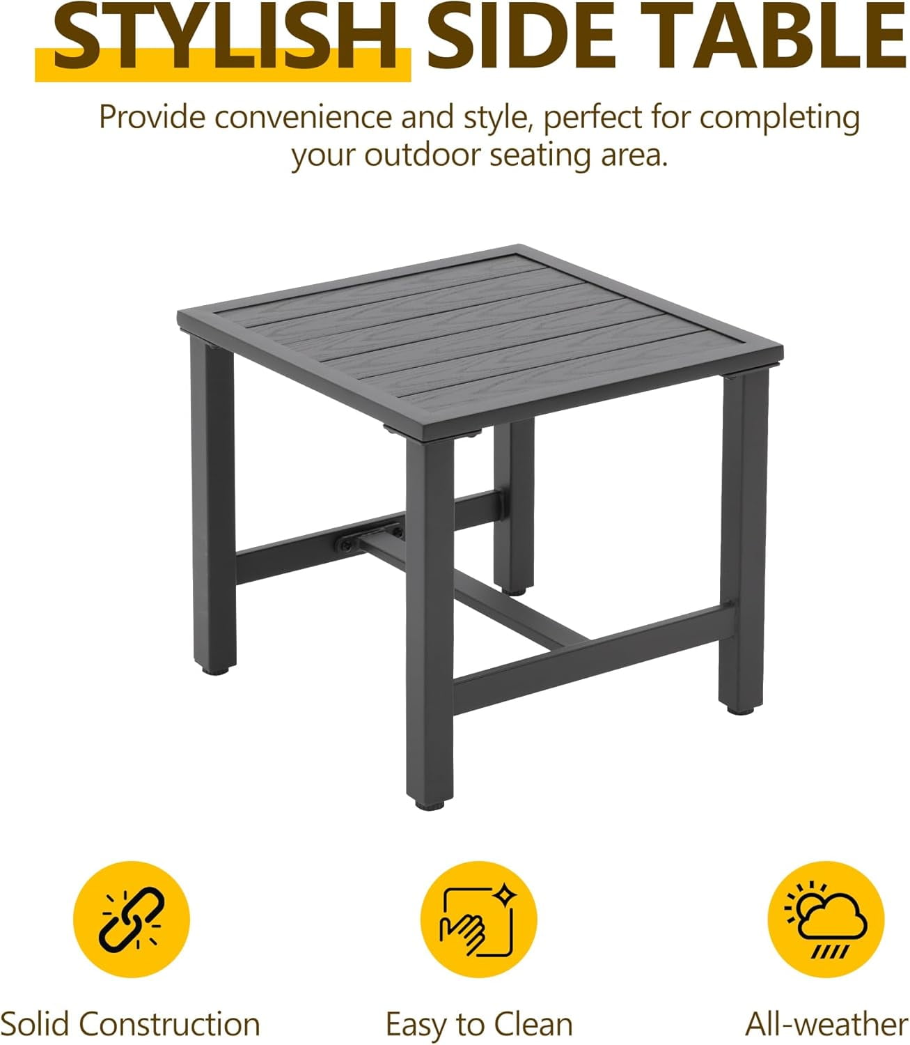Superjoe Patio Swivel Dining Chairs with 360-Degree Rotating, All Weather Rattan Chairs with Water-Resistant Cushions & Metal Frame, Table, Modern Outdoor Rocking Chair for Porch, Bistro, Balcony, Grey