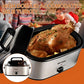 Superjoe 24 Quart Electric Roaster Oven, Stainless Steel Turkey Roaster Oven Buffet with Self-Basting Lid Removable Pan, Silver