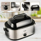 24 Quart Electric Roaster Oven, Stainless Steel Buffet Turkey Roaster Oven with Self-Basting Lid Removable Pan, Silver