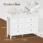 RoyalCraft Revamp 6-Drawer Double Dresser, White Wooden Storage Cabinet for Bedroom