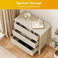 Mayincolor Wooden 3-Drawer Dresser Set of 2, Wide Chest with Modern Nightstand Cabinet and Spacious Storage, Beige