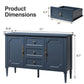 Heynemo Buffet Sideboard with 2 Doors & 3 Drawers, Storage Cabinet with Adjustable Shelves for Living Room, Dining Room, Blue