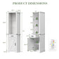 Royalcraft 75'' Tall Storage Cabinet with LED Light, Farmhouse Pantry Cabinet with Tempered Glass Adjustable Shelves & Barn Door, Freestanding Linen Tower for Bathroom, Living Room, Kitchen, White