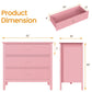 Heynemo 30" Large Dresser with 3 Drawers, Pink Modern Wood Nightstand with Ball Bearing Slides, Wide Storage Chest for Bedroom, Living Room, Entryway or Office