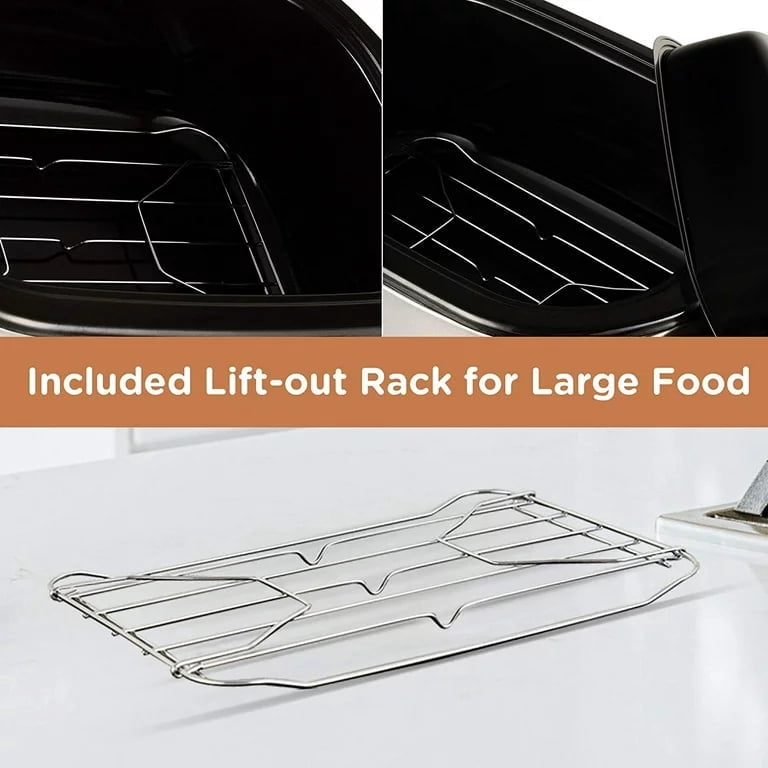 CozyHom 18 Quart Electric Turkey Roaster Oven, Stainless Steel Roaster Oven With Self-Basting Lid Removable Insert Pot, Silver