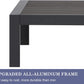 Superjoe Outside Patio Aluminum Coffee Table, Outdoor End Table with Aluminum Frame, Modern All-Weather Metal Rectangle Table Garden Furniture, Dark Grey