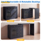 May in Color Black Extendable Vanity with LED Lights, Rotatable L?Shaped Makeup Vanity Desk, 5 Drawers & Arched Glass Cabinet, Multi?Purpose Desk for Working, Studying, Drawing, Sewing, Nail Care