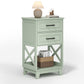 May in Color Tall Nightstand with 2 Drawers and Open Shelf Below, Ideal for Bedroom, Living Room, Home Office