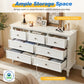 May in Color 7 Drawer Dresser with Solid Wood Legs for Bedroom, Living Room, Hallway