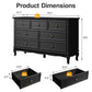 Heynemo 7 Drawer Dresser for Bedroom, Chest of Drawers with Solid Wood Legs and Painted Surface, Black